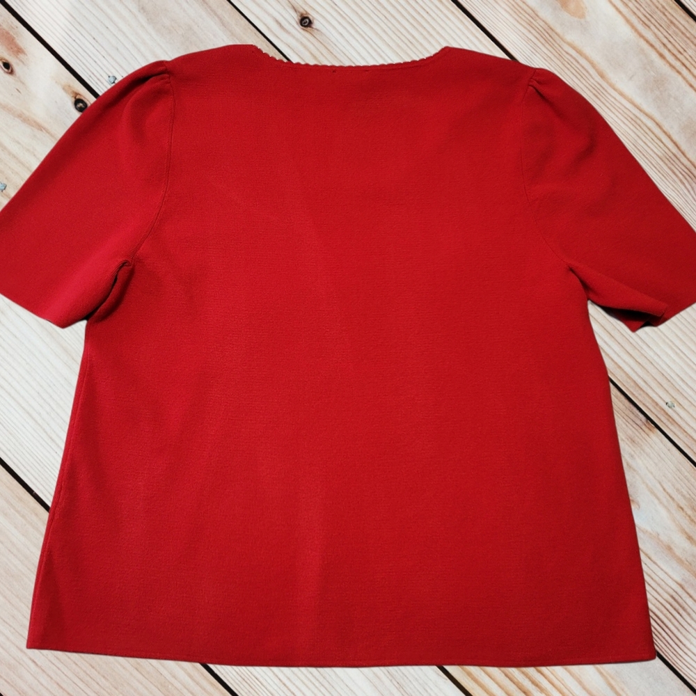 Women's Talbots Red Sweater Sz XL Petite - Picture 4 of 5
